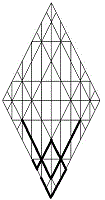 Sigil of the name Shem, meaning Name, the root of the word Heaven, as positioned on the Crown Diamond in Torah's original language
