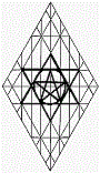 pentagram (female) within the shield of david (male)